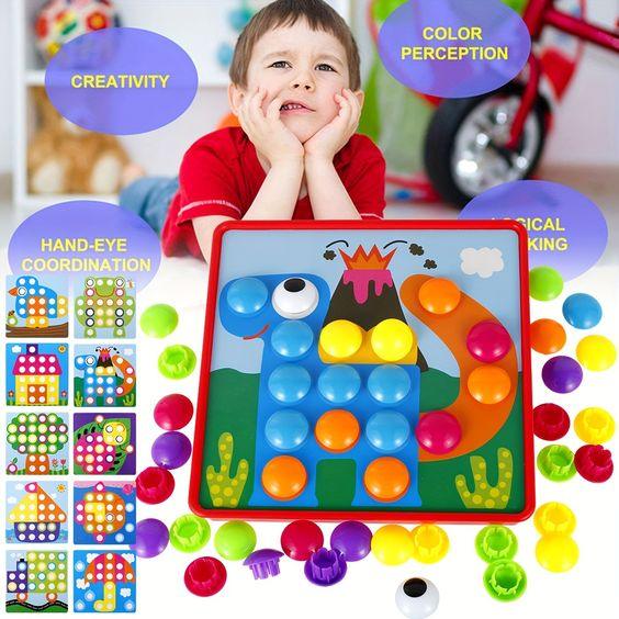 3D PUZZLE BUTTON ART COLOR MATCHING GAME