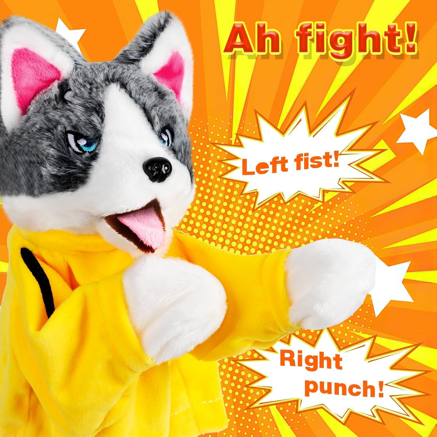 Funny Husky Boxing Hand Puppet