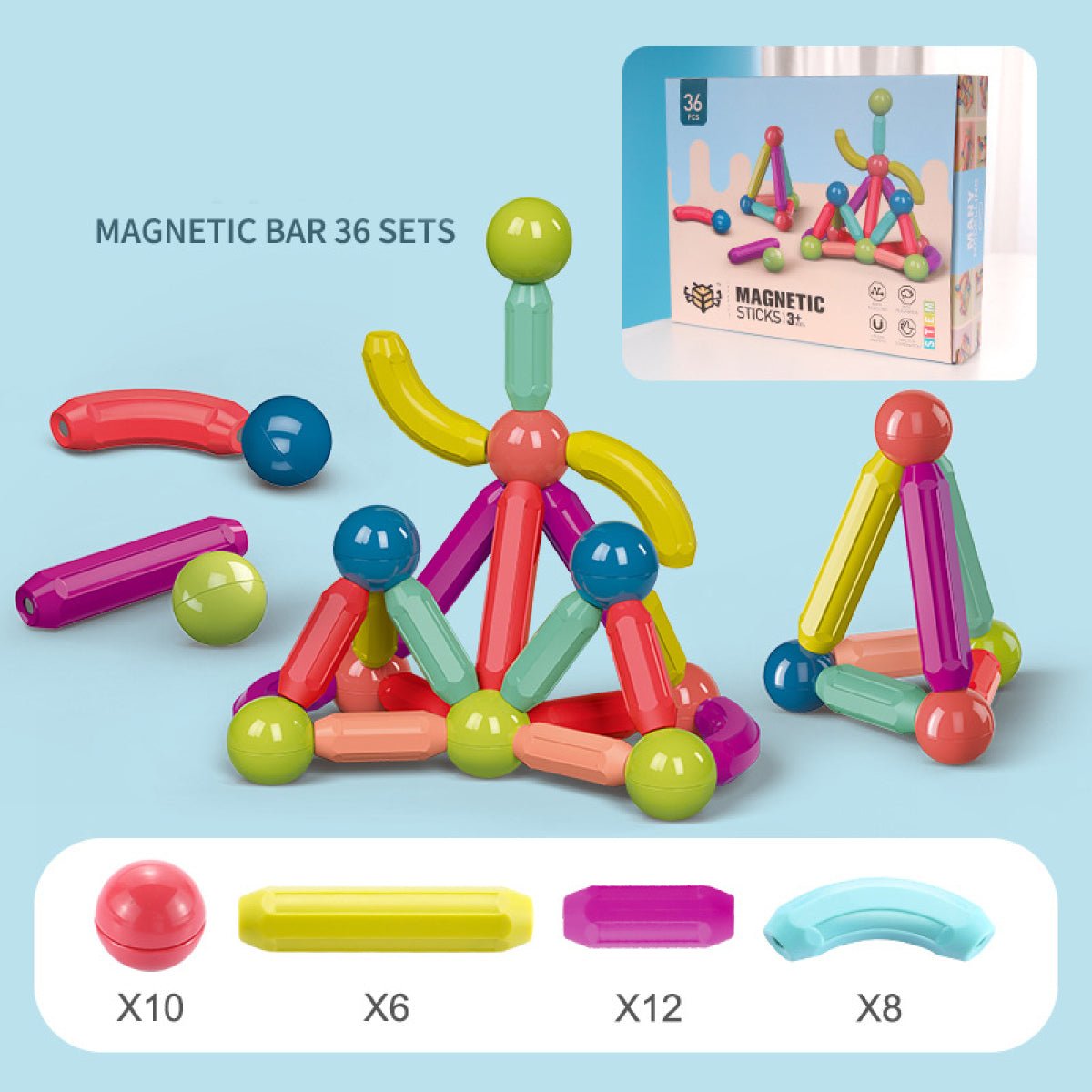 Magnetic Sticks Building Blocks | Early Learning Toy