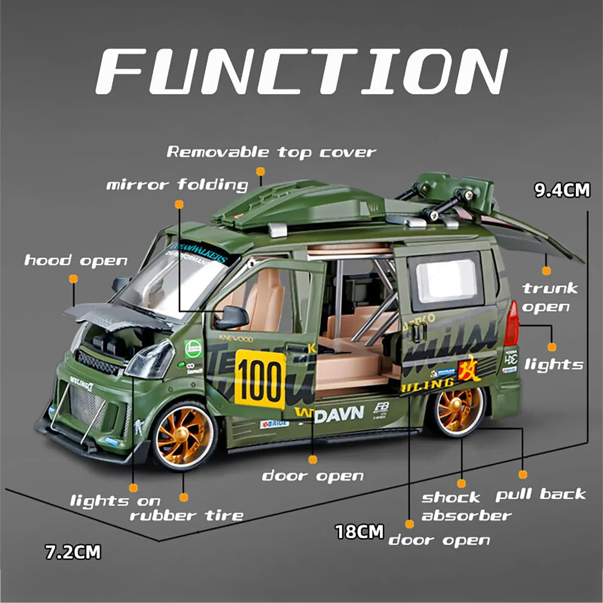 Diecast Model Modified Wuling Hongguang 1/24