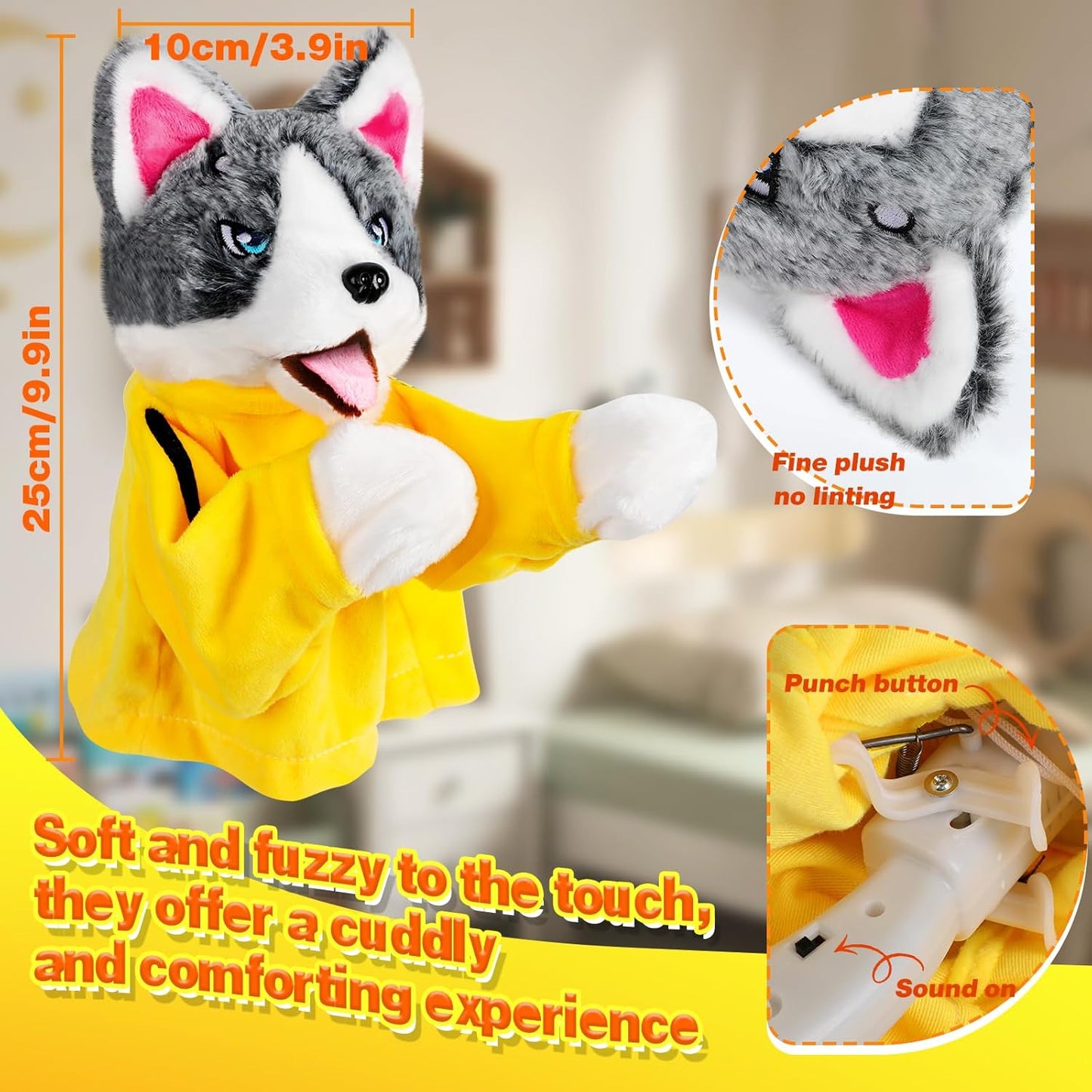 Funny Husky Boxing Hand Puppet