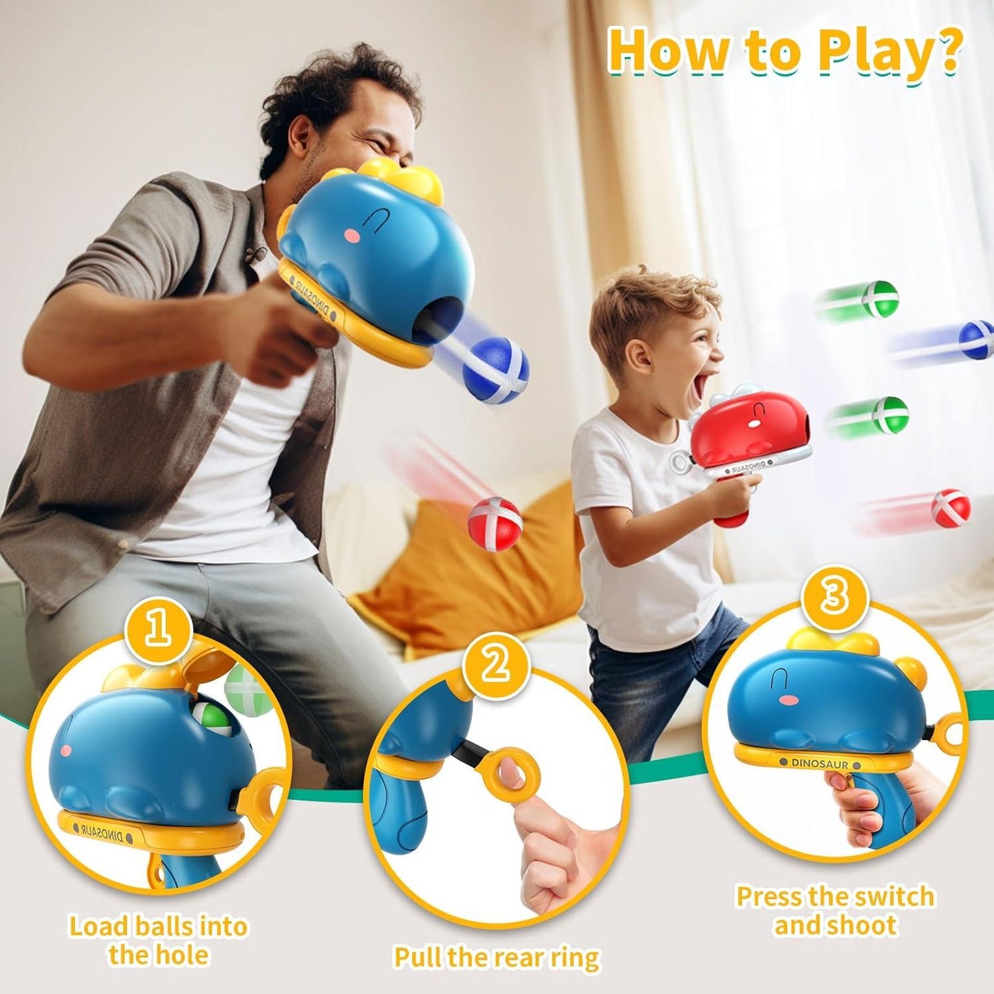 Cute Dinosaur Shooting Dart Gun For Kids