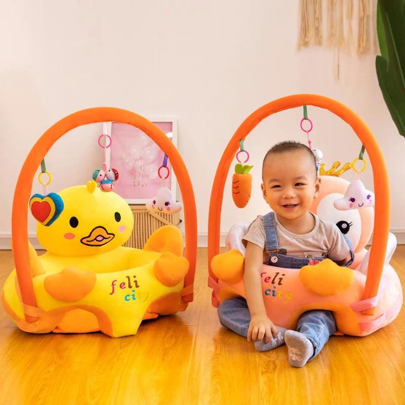 Cute Plush Animal Shape Baby Seat Fitness Rack with Rod