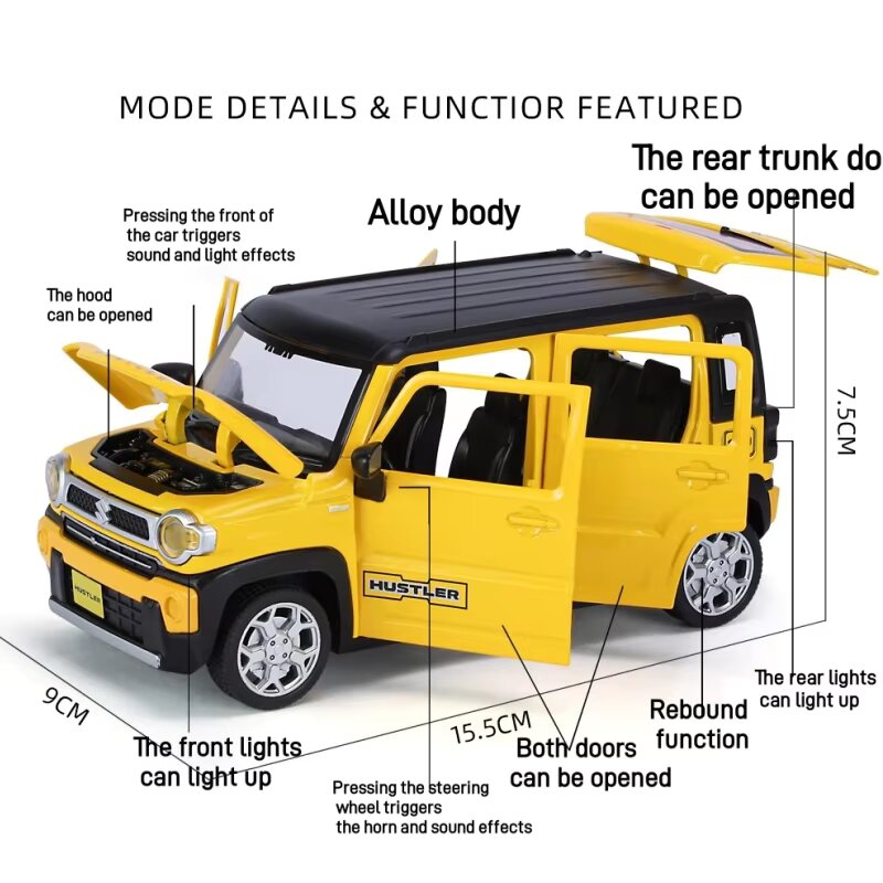 Diecast Model Officially Licensed Suzuki Hustler 1/22