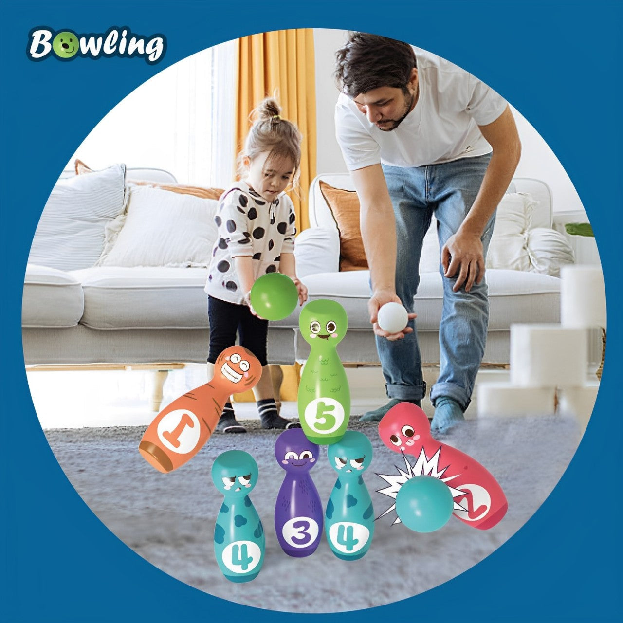 Cute Expression Bowling Game Toy For Kids