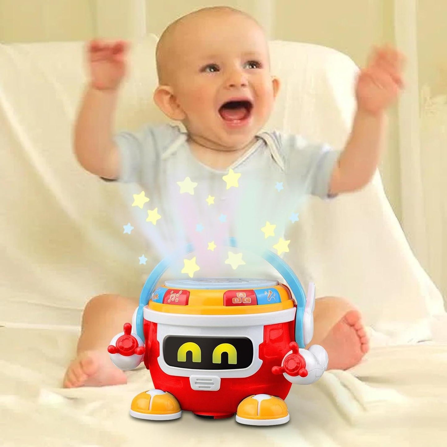 Lightning & Musical Drum Robot For Kids