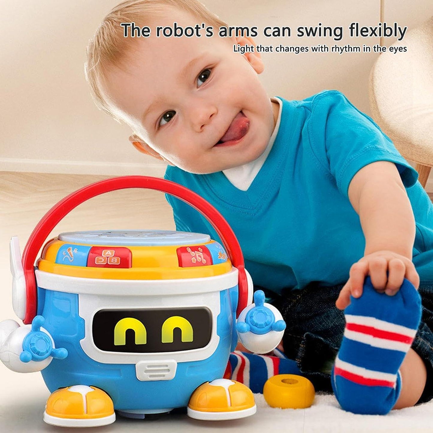 Lightning & Musical Drum Robot For Kids