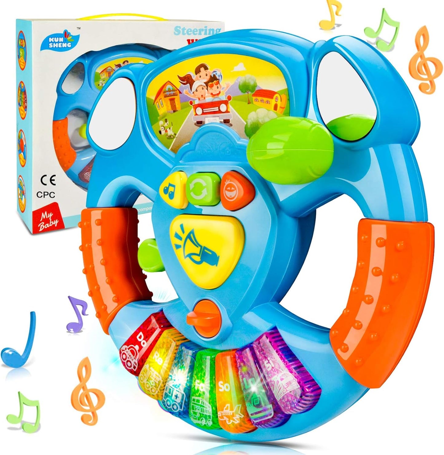 Lightning & Musical Steering Wheel For Kids