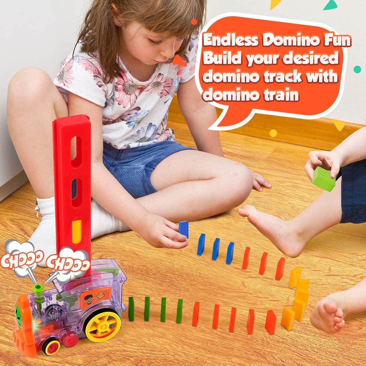 Domino Set Up Train Creative Stacking Educational Toy