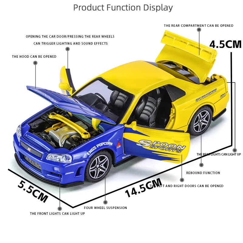 Diecast Model Nissan GTR R34 Skyline 1/32