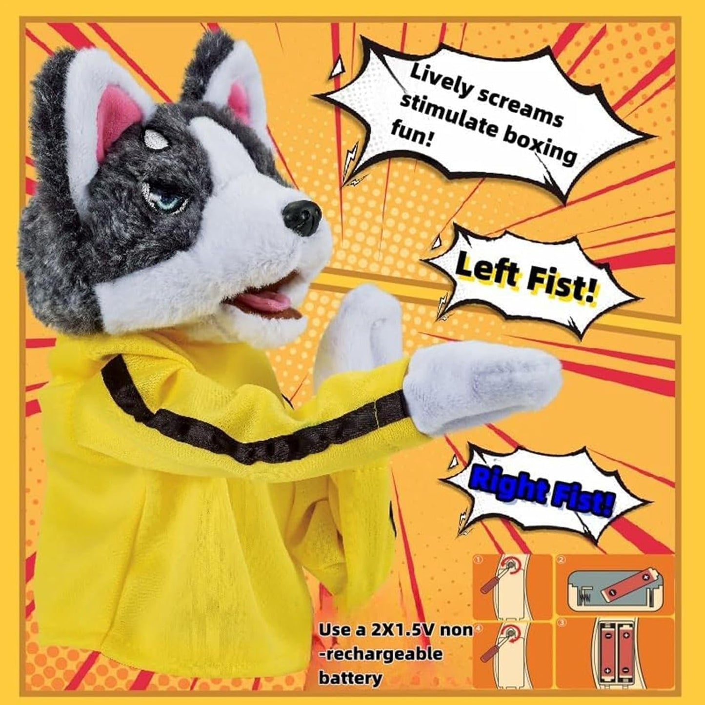 Funny Husky Boxing Hand Puppet