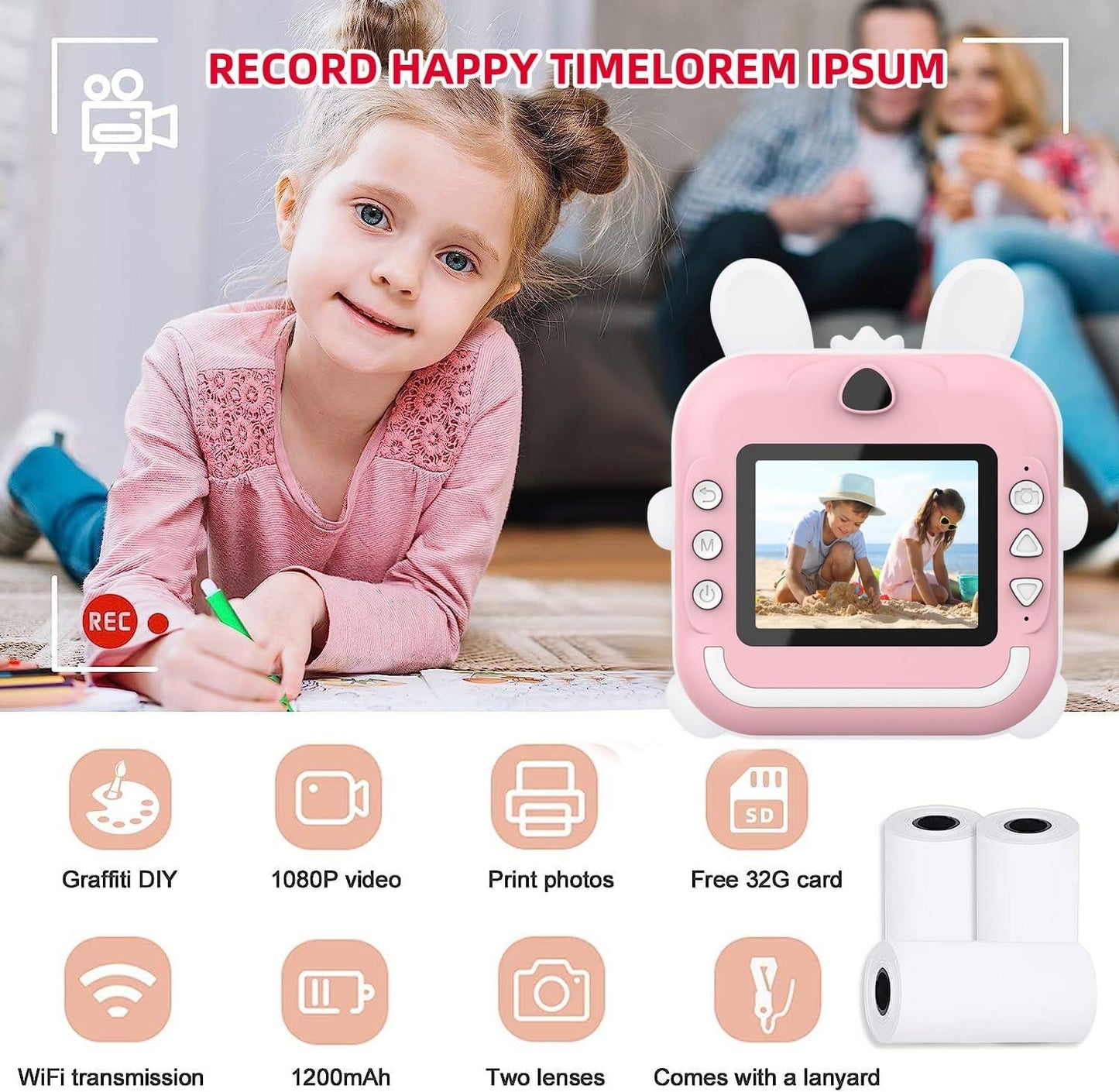 Cute Smart Mini Shooting Camera Printer