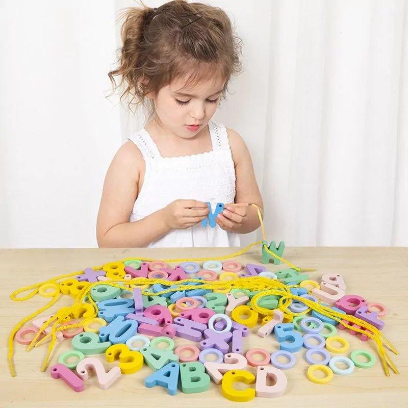 Montessori Educational Rope Wooden Blocks