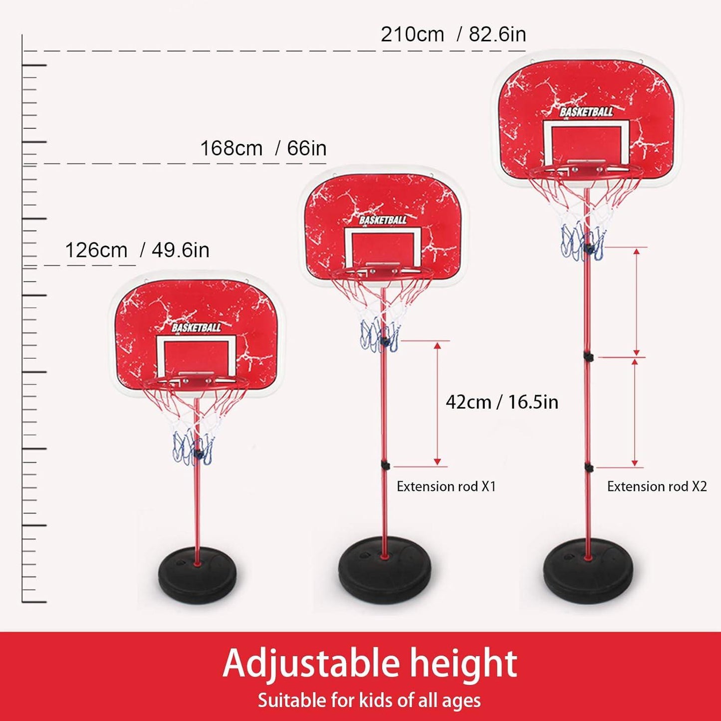 Children's Height Adjustable Basketball Stand Indoor Activity Toy