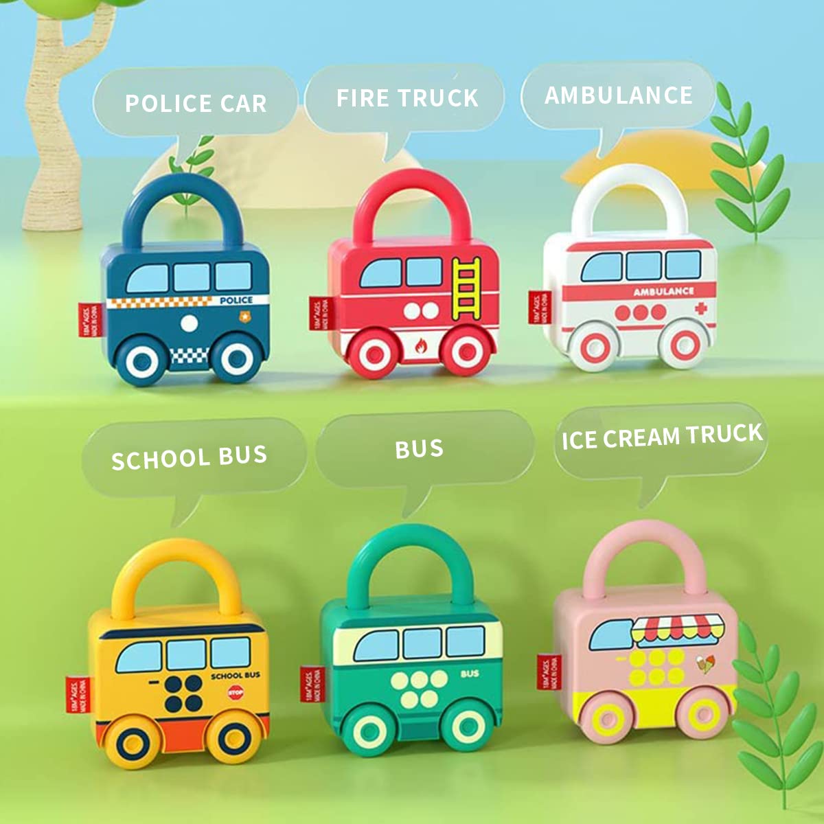 Montessori Lock & Key Car Train