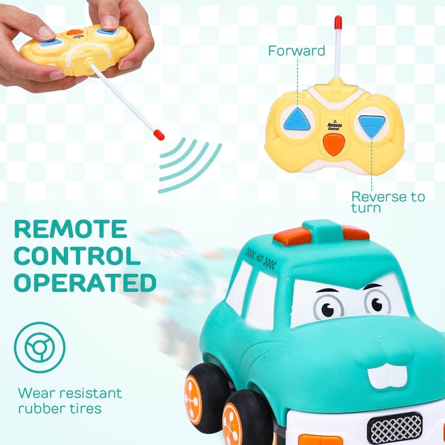 Cartoon Voice Light Remote Control Car Toy