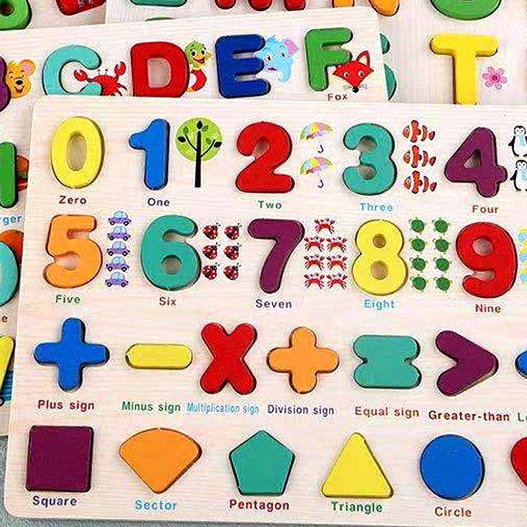 Pre-Schoolers Wooden Alphabets Numbers & Urdu Letters