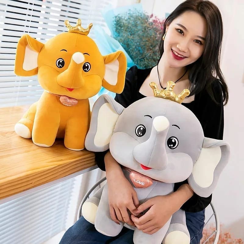 Cute Crown Baby Elephant Plush Toy