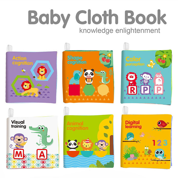 Activity Sensory Cloth Book Set For Babies (6 Books)