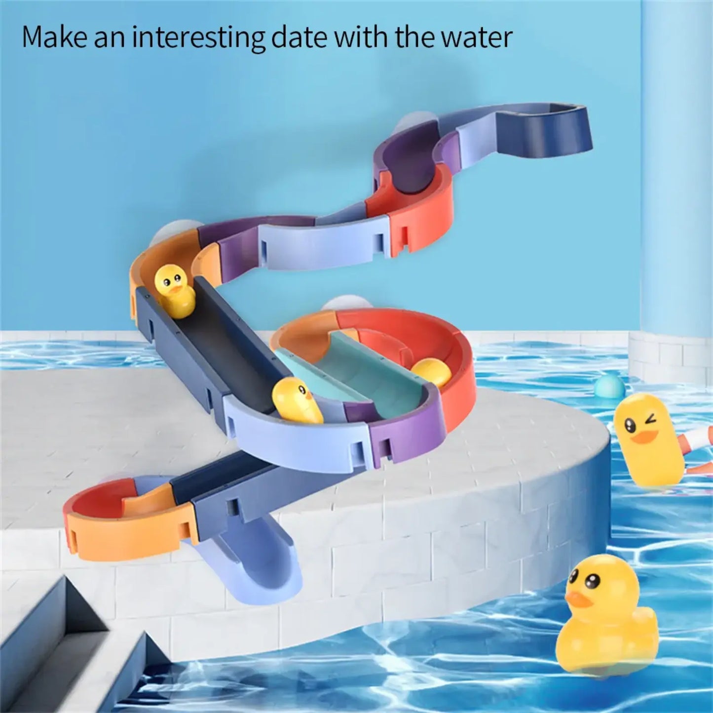 Kids DIY Quack Slide Bath Toy (62 Pcs)